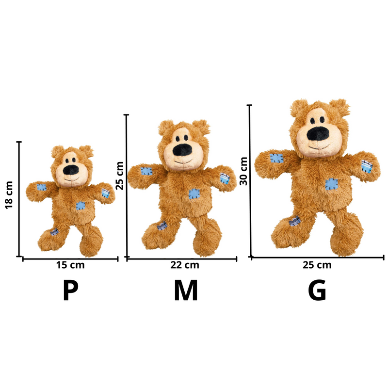 Brinquedo Pelúcia Kong Wild Bear - Urso de Pelúcia com corda Resistente