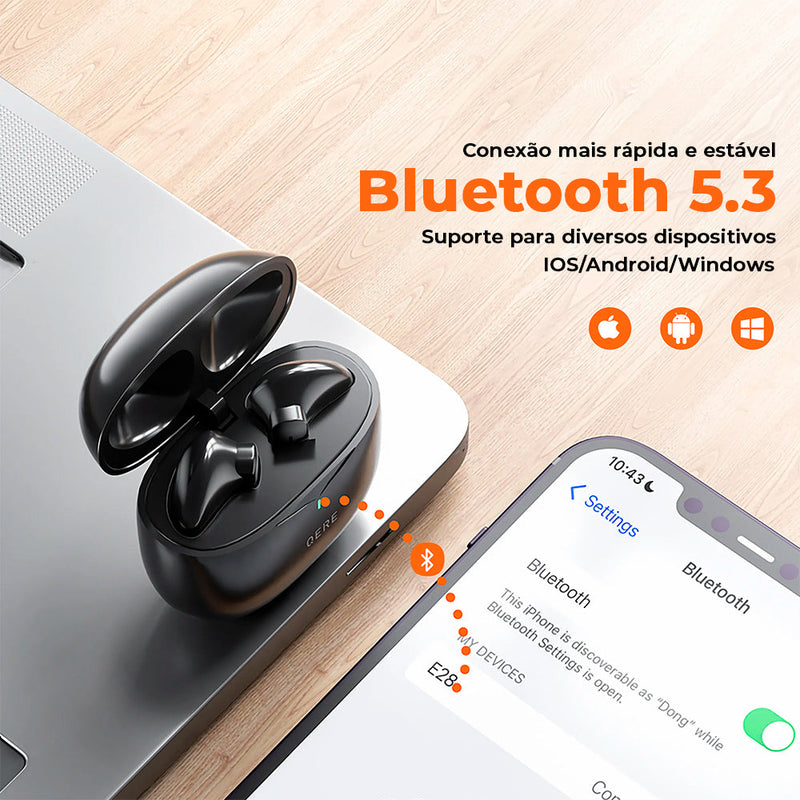 Fone Bluetooth QERE E28 com Bateria de Longa Duração