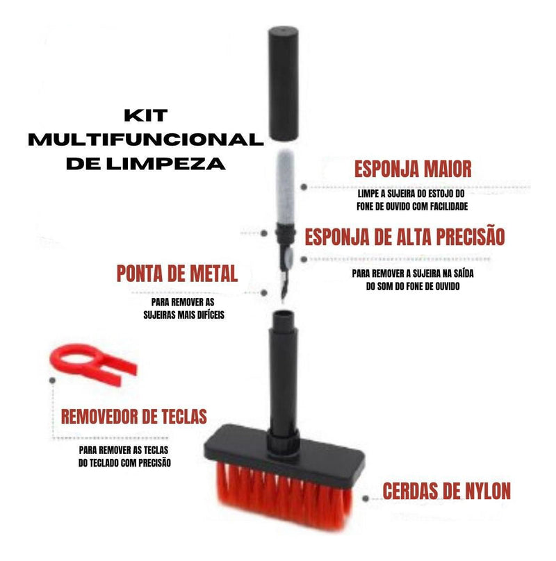 Escova De Limpeza de Teclado 5 Em 1 (fone e eletrônicos)