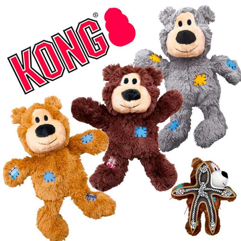 Brinquedo Pelúcia Kong Wild Bear - Urso de Pelúcia com corda Resistente