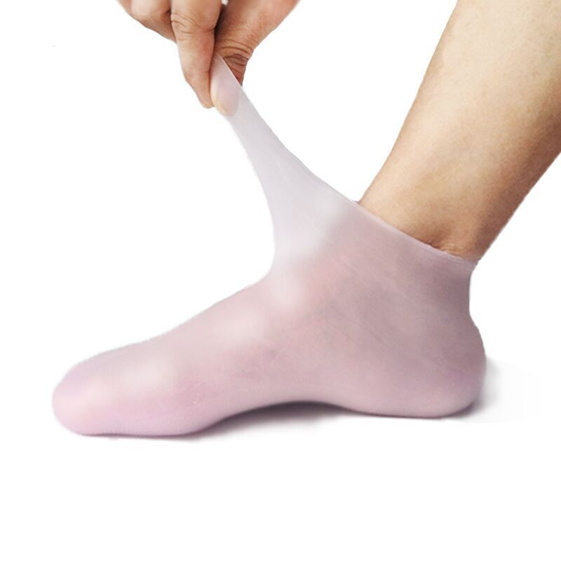 Meia Feminina de Silicone para Hidratar os Pés e Calcanhar