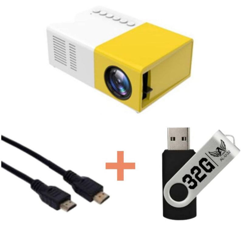 Mini Projetor Portátil Curta Distancia Led 1080p 600 Lúmens Hdmi YG300 Envio Imediato