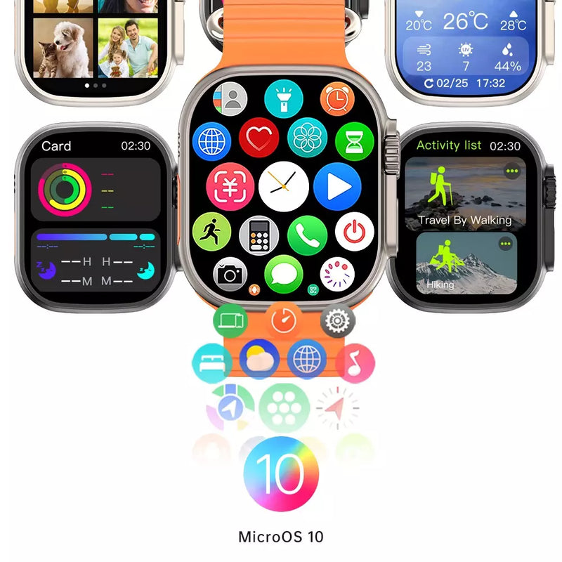 Smartwatch W69+ Ultra Plus 49mm Amoled Edição Especial Memoria 2GB Toca Musica NFC Jogos Lançamento - Dourado